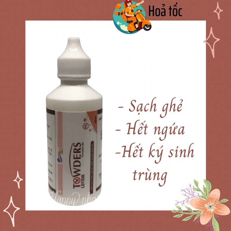 Dung dịch làm sạch ghẻ và các loại ký sinh trùng Towders Lotion 60ml