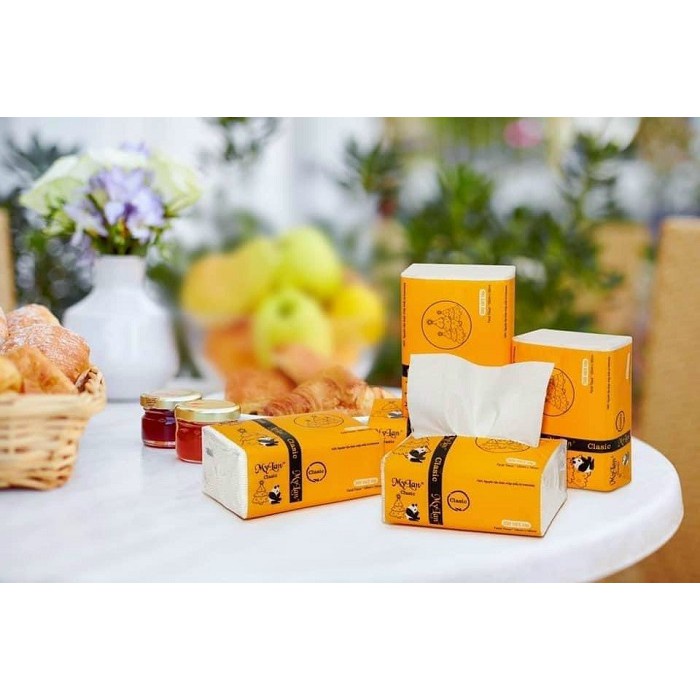 Combo 10 túi giấy lau GẤU TRÚC sợi tre siêu dai, an toàn (gói 300 tờ)-mylan