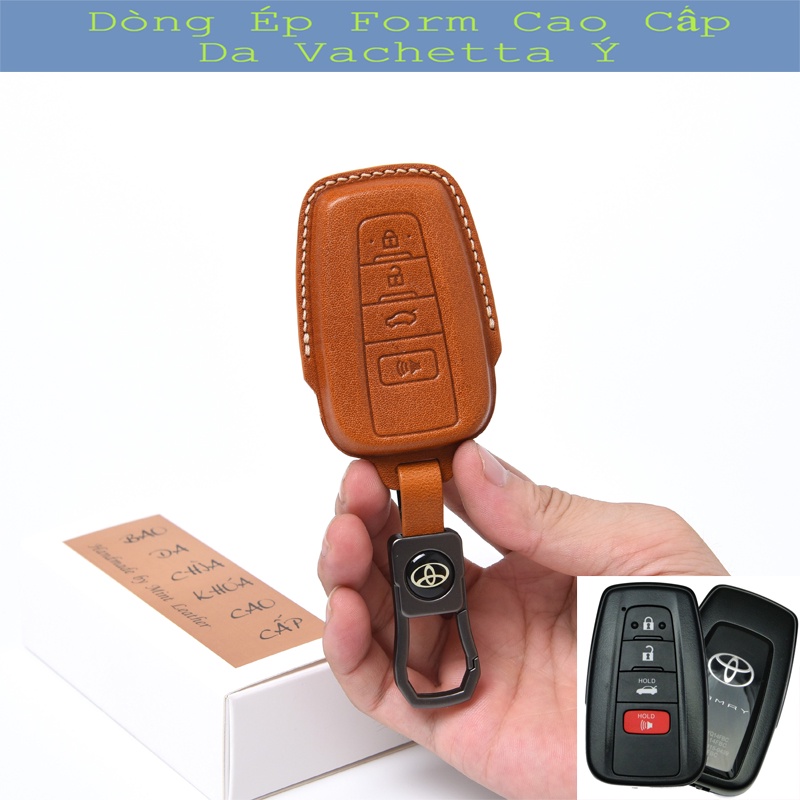 Ốp Chìa Khoá Toyota Cross 💎Da Thật 100%💎 Bao Da Chìa Khóa ÔTô Toyota Cross Bọc Chìa Khoá  Mint Leather