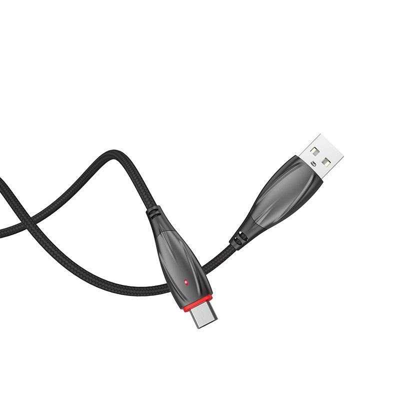 Cáp và truyền dữ liệu Hoco U71 Star cổng microUSB QC3.0, max 2.4A, dài 1.2M, có đèn báo sạc