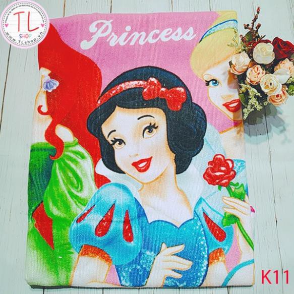 Khăn tắm - Khăn tắm choàng có mũ màu hồng ba nàng công chúa - Đồ dùng cho bé - Khăn tắm cho bé