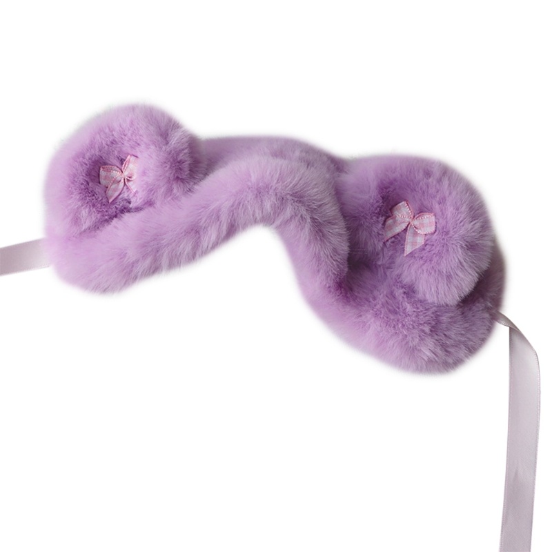 Băng đô cài tóc hình tai thú bằng lông nhung dùng hóa trang Halloween