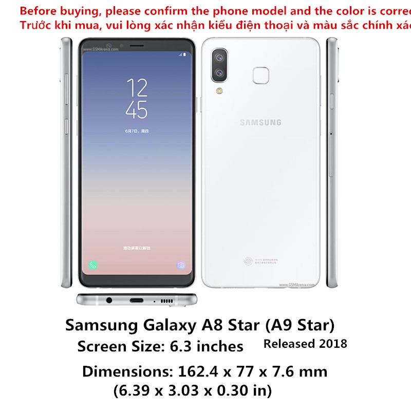 Ốp lưng kính cường lực cao cấp cho Samsung Galaxy A8 STAR / A9 STAR