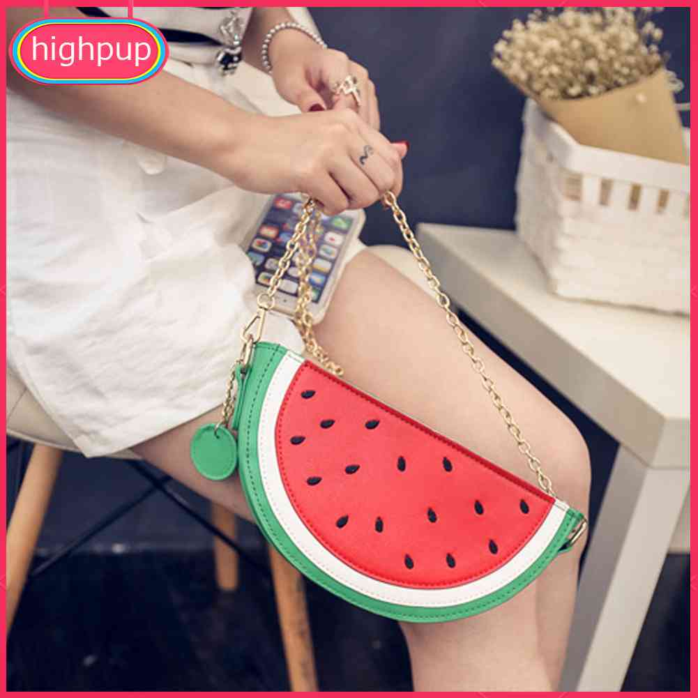 Túi Đeo Vai Da PU Hình Trái Cam / Dưa Hấu Thời Trang