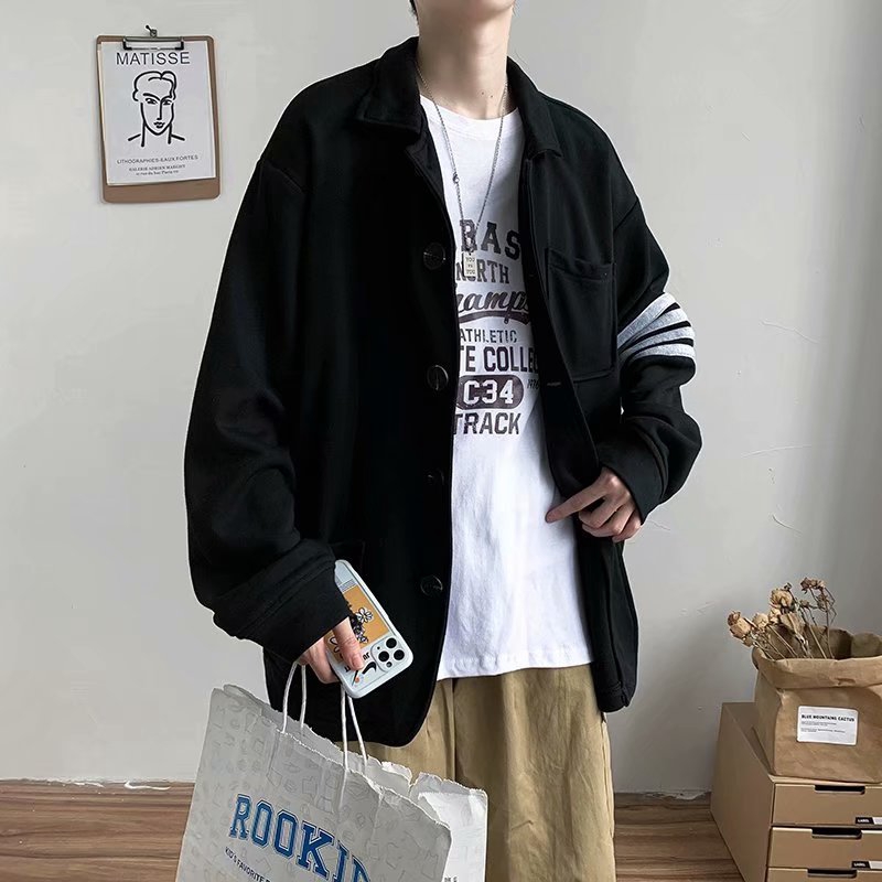 Áo khoác nam tay dài kẻ sọc thời trang phong cách hàn quốc | BigBuy360 - bigbuy360.vn