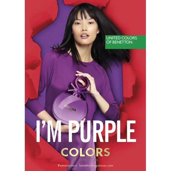 [Mã FMCGM100 - 10% đơn 500K] Paris France Beauty - Nước Hoa Nữ United Color Of Benetton Colors Benetton Purple 80ml