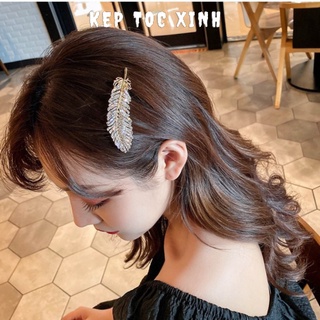 Kẹp tóc đính đá hình chiếc lá đi dự tiệc