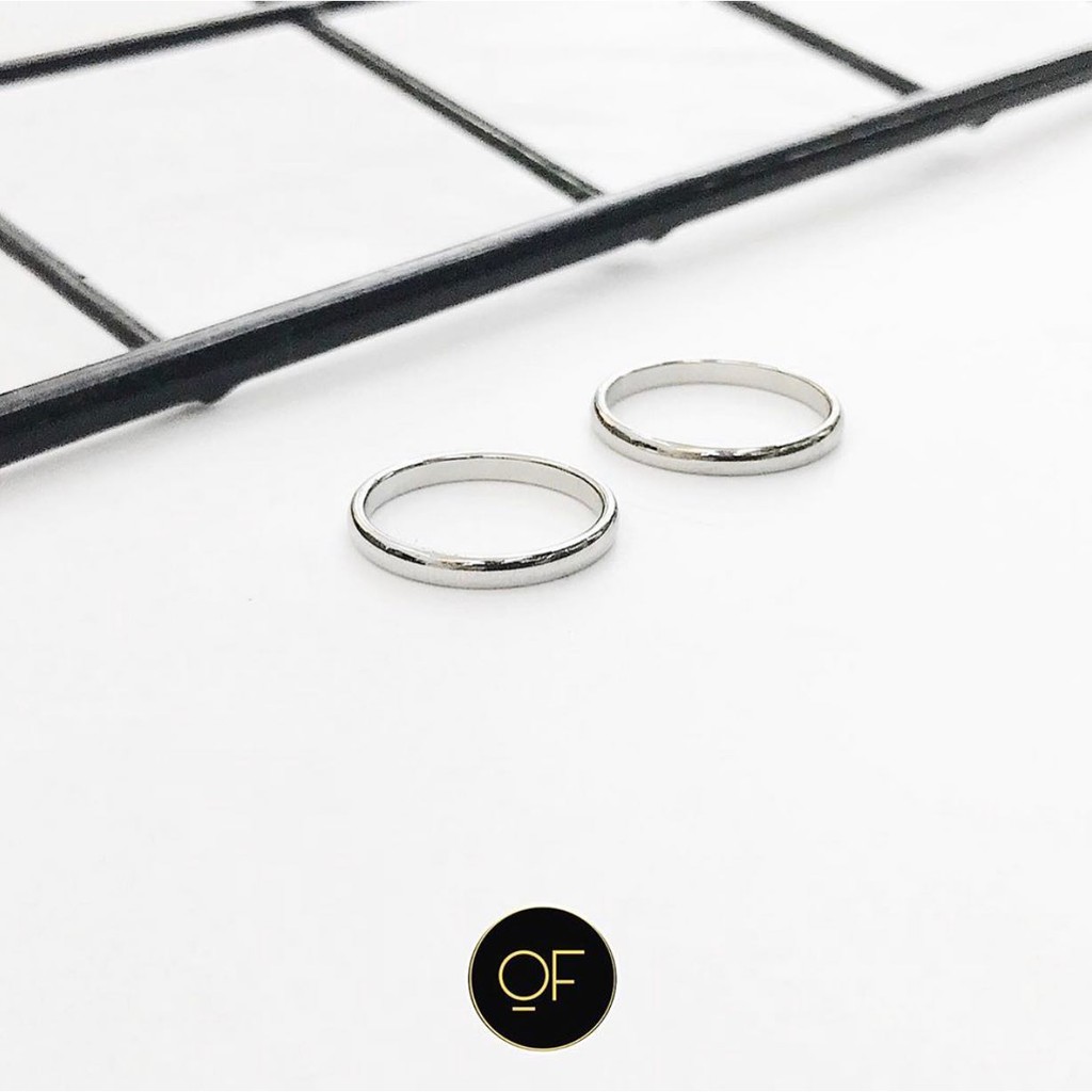 Nhẫn Mảnh Titan silver độ dày 2mm