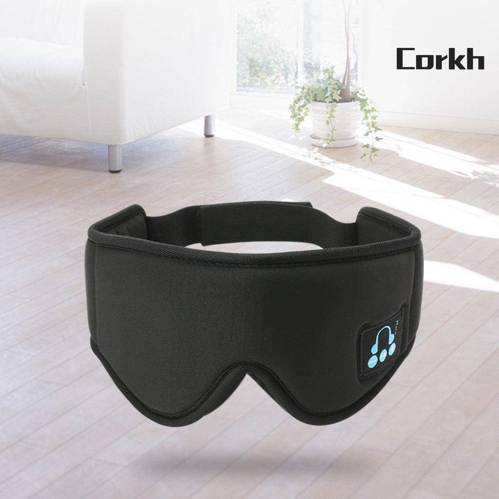 corkh Wireless Bluetooth 5.0 Headset Music Sleep Aid Shading 3D Soft Sleep Eye Cover