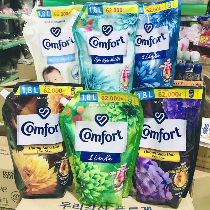 Túi Comfort Hương Ban Mai/ Nhạy Cảm 1 Lần Xả 1.8L