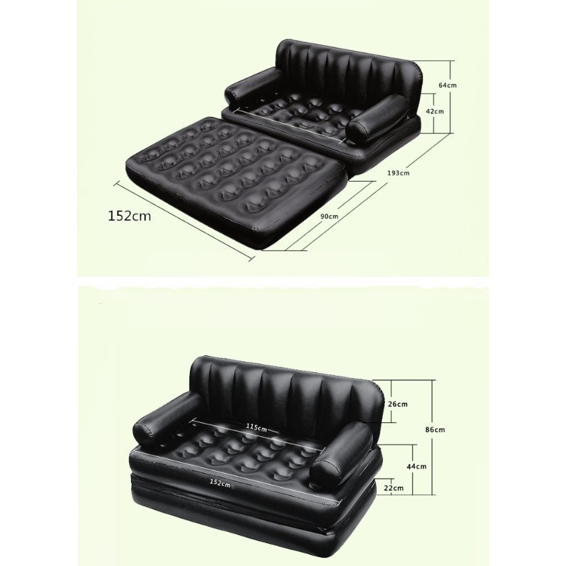 Bộ ghế giường hơi đa năng Sofa and Bed Home&Garden 5612 + tặng bơm điện (đen) - Home and Garden