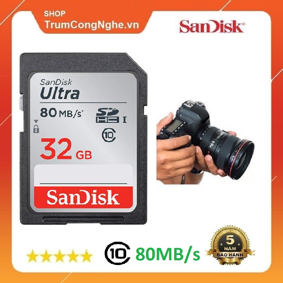 [BH 5 năm] Thẻ nhớ Máy ảnh SD 32GB Ultra Class10 UHS-I 80MB/s giá rẻ | BigBuy360 - bigbuy360.vn