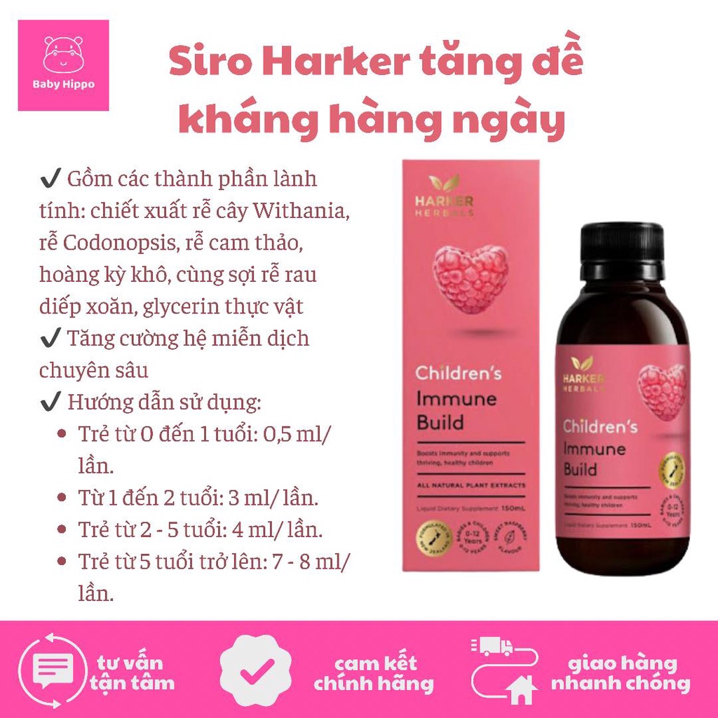 Trọn bộ Siro thảo dược cho bé Harker Herbals 150ml