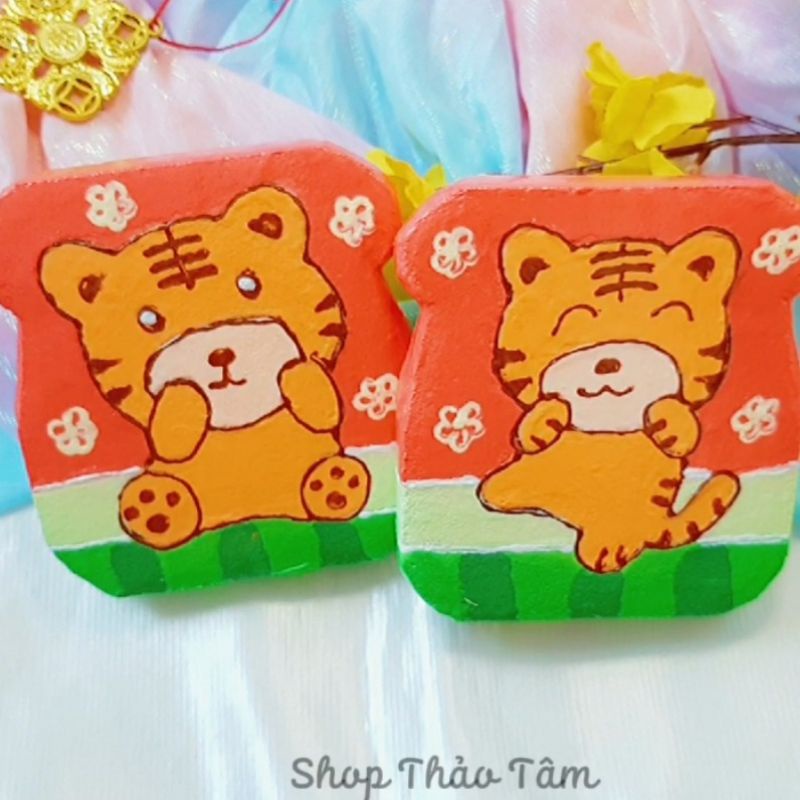 Squishy handmade bánh sandwich hình hổ đáng yêu [Shop Thảo Tâm]