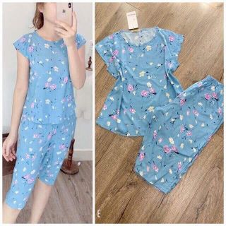 Bộ mặc nhà vải Lanh hoa cực đẹp