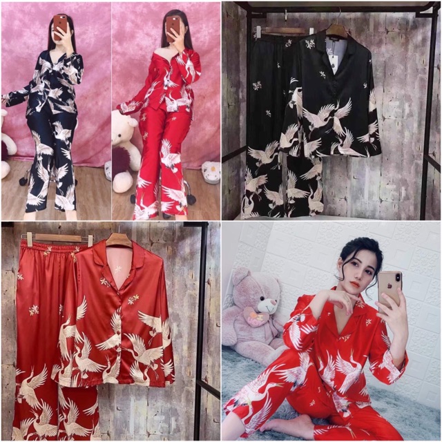 [MẪU MỚI HOT] Đồ Ngủ Nữ 💖 Bộ Pijama Lụa Tay Ngắn Dễ Thương 💖 Hãng có sẵn SLL | BigBuy360 - bigbuy360.vn