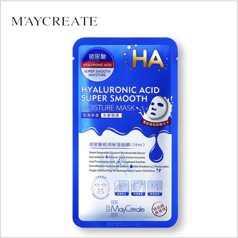 Mặt nạ giấy Dưỡng Ẩm Dưỡng Trắng Da HA Chăm Sóc Da MayCreate hàng nội địa trung | BigBuy360 - bigbuy360.vn