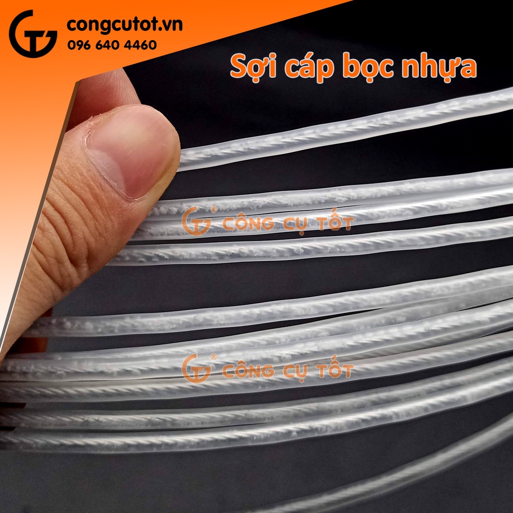 Nối dây mồi luồn ống lõi cáp 1.2 ly bọc nhựa hai đầu bấm cos (5m, 10m, 15m, 20m)