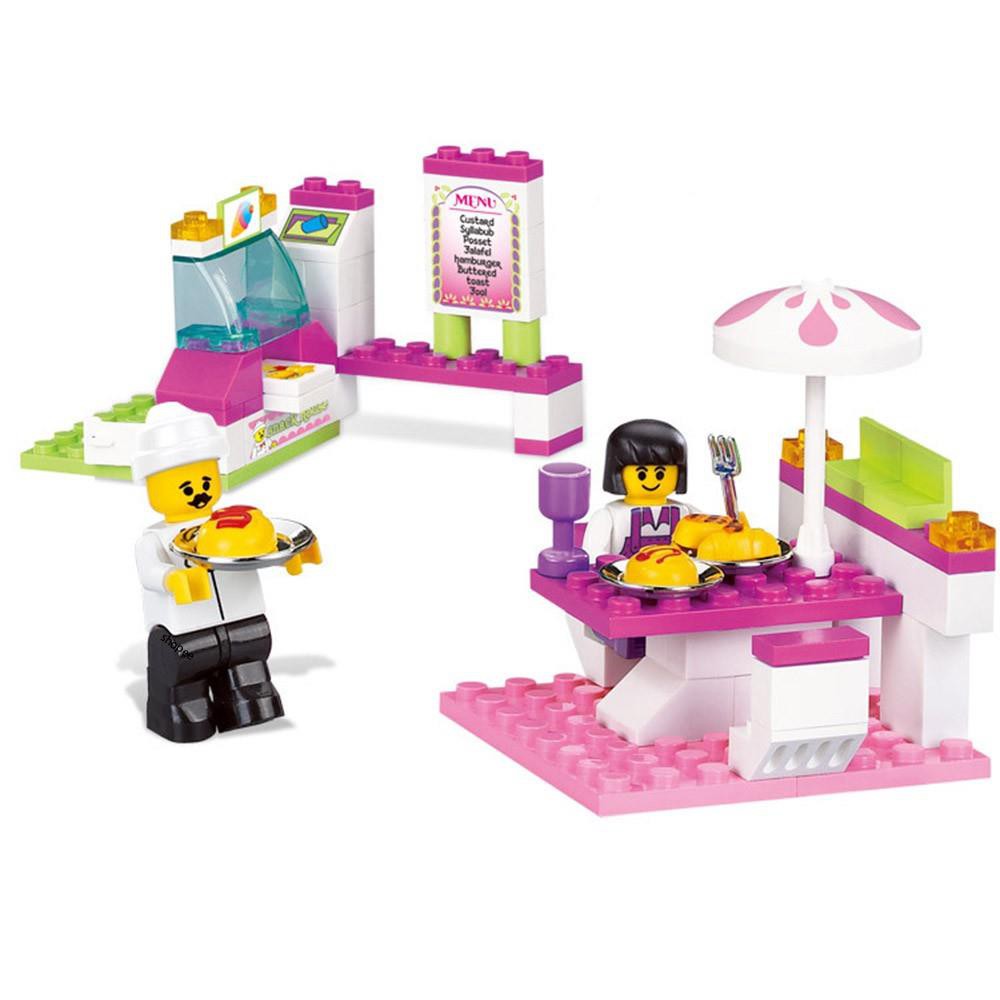 [Lego giá rẻ ]  Xếp hình lego con gái ⚡ Ảnh thật ⚡ Bộ Đồ Chơi Lắp Ráp Lego xe làm bánh snack gồm 102pcs Sluban 0155