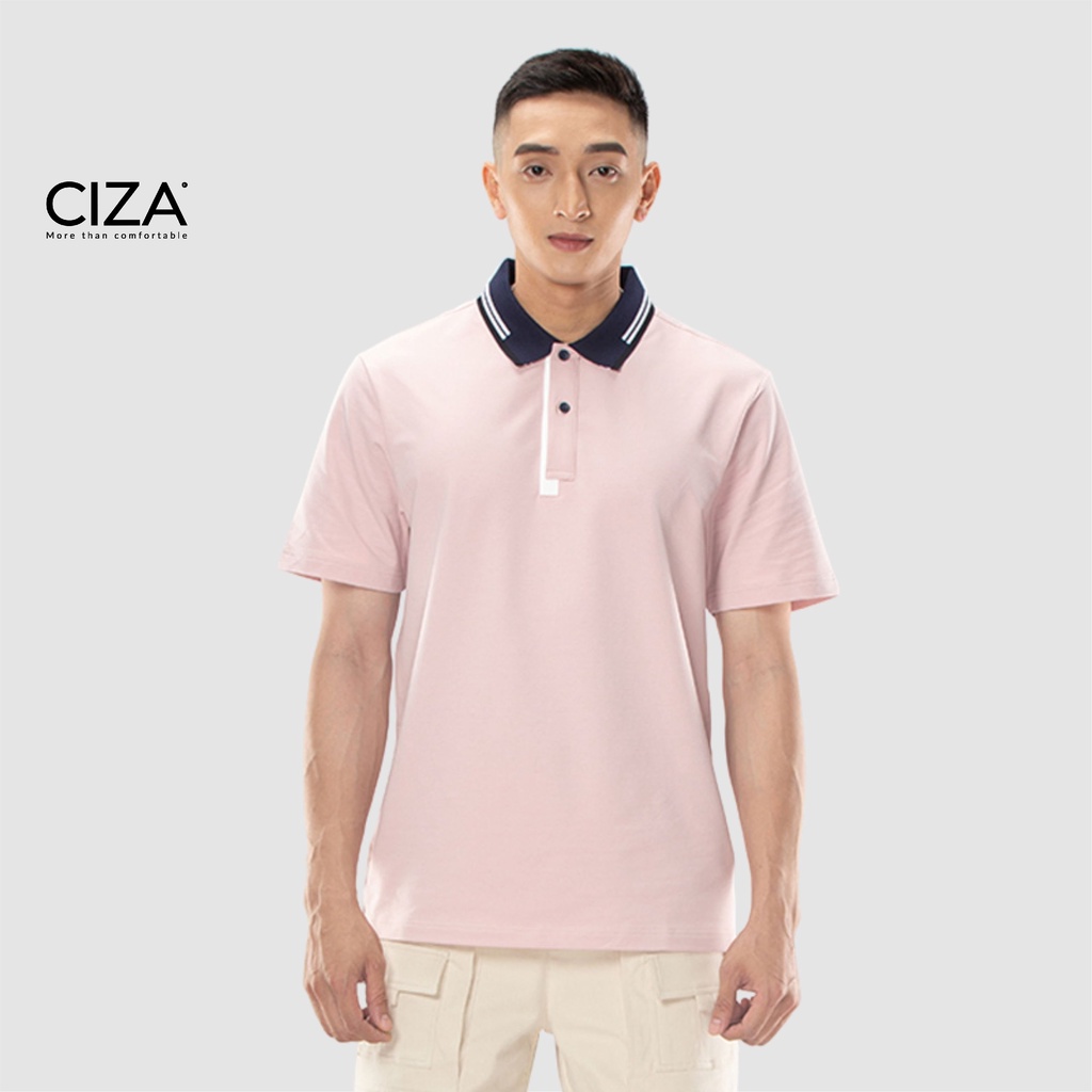 Áo thun polo nam tay ngắn cổ trụ vải cotton CIZA kiểu dáng basic phong cách trẻ trung APNR32