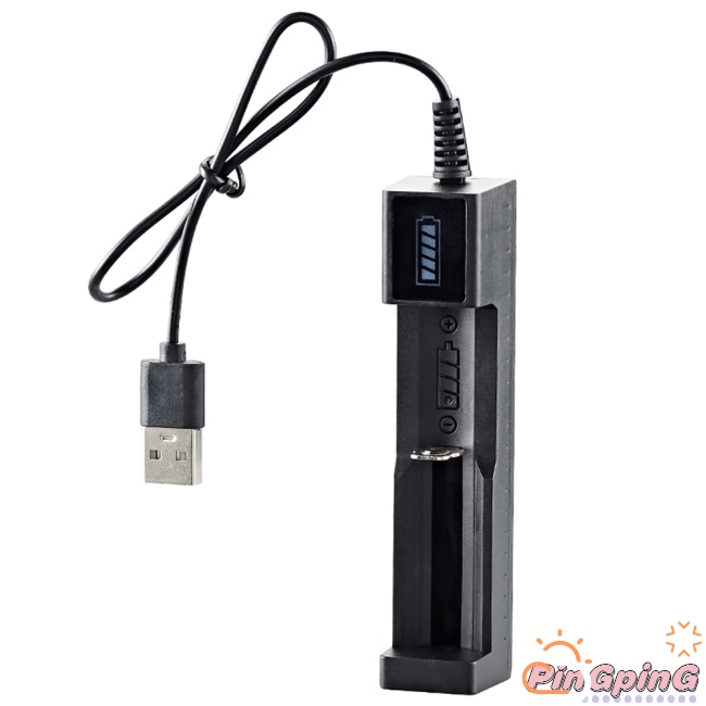 Cục Sạc Pin Lithium 18650 Thông Minh Kèm Quạt Nhỏ Và Đèn Báo