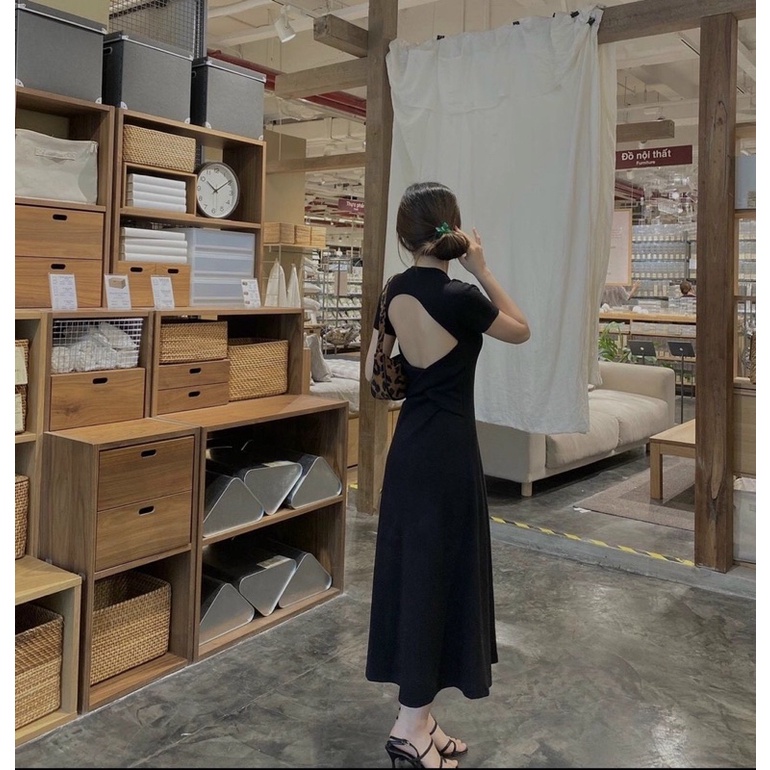 ĐẦM MIDI THUN HỞ LƯNG