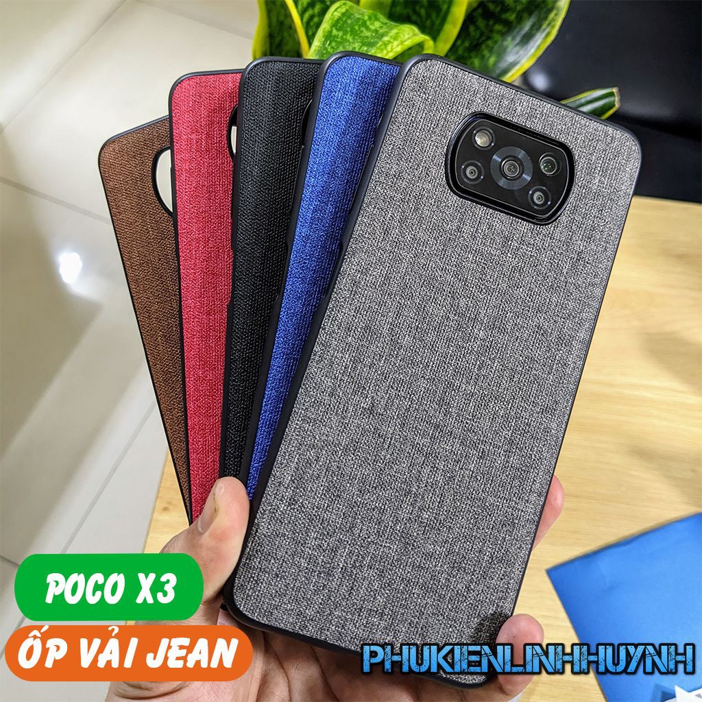 Poco X3 Pro/ Poco X3 NFC_Ốp lưng vân vải Jean 1 màu chống bán vân tay