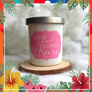 Nến thơm VNXK vỏ trắng chữ Rose