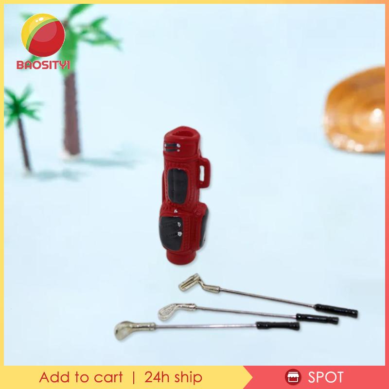 [Baosity 1] 1 / 12 Hoặc 1 / 6 Đồ Chơi Sân Golf Cho Nhà Búp Bê Kèm Túi Đựng Màu Đỏ