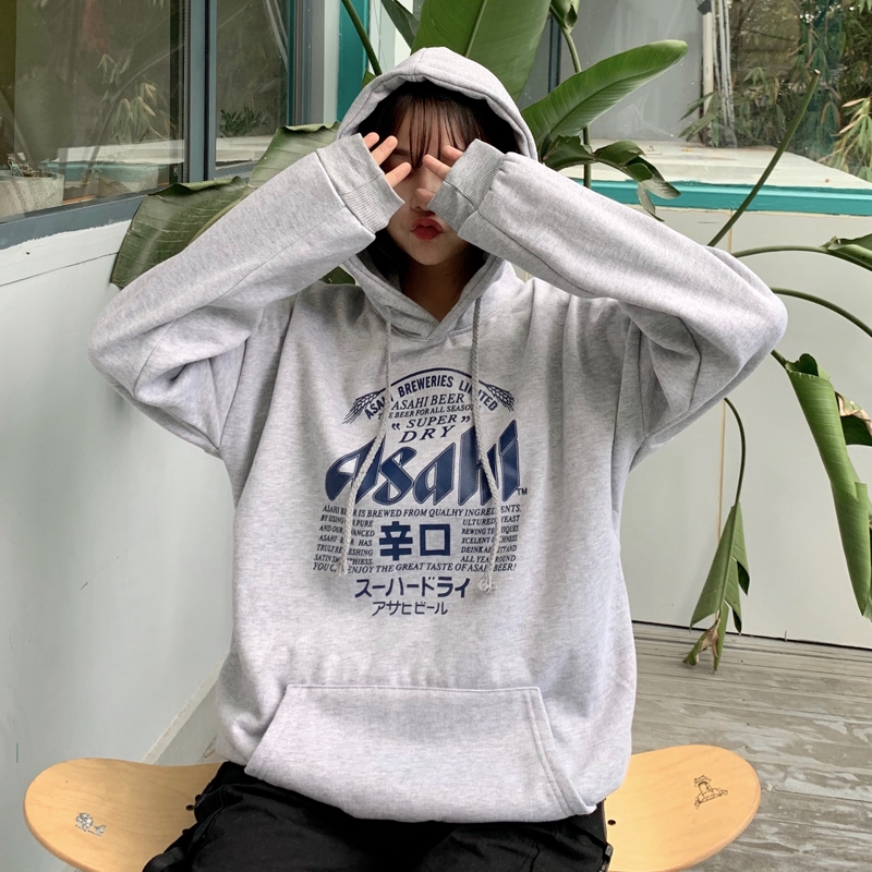 Áo Hoodie phong cách Harajuku thời trang mùa đông dành cho nữ