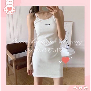 [OD] Váy dây thun gân Ni.ke 2 màu đen trắng basic order Taobao