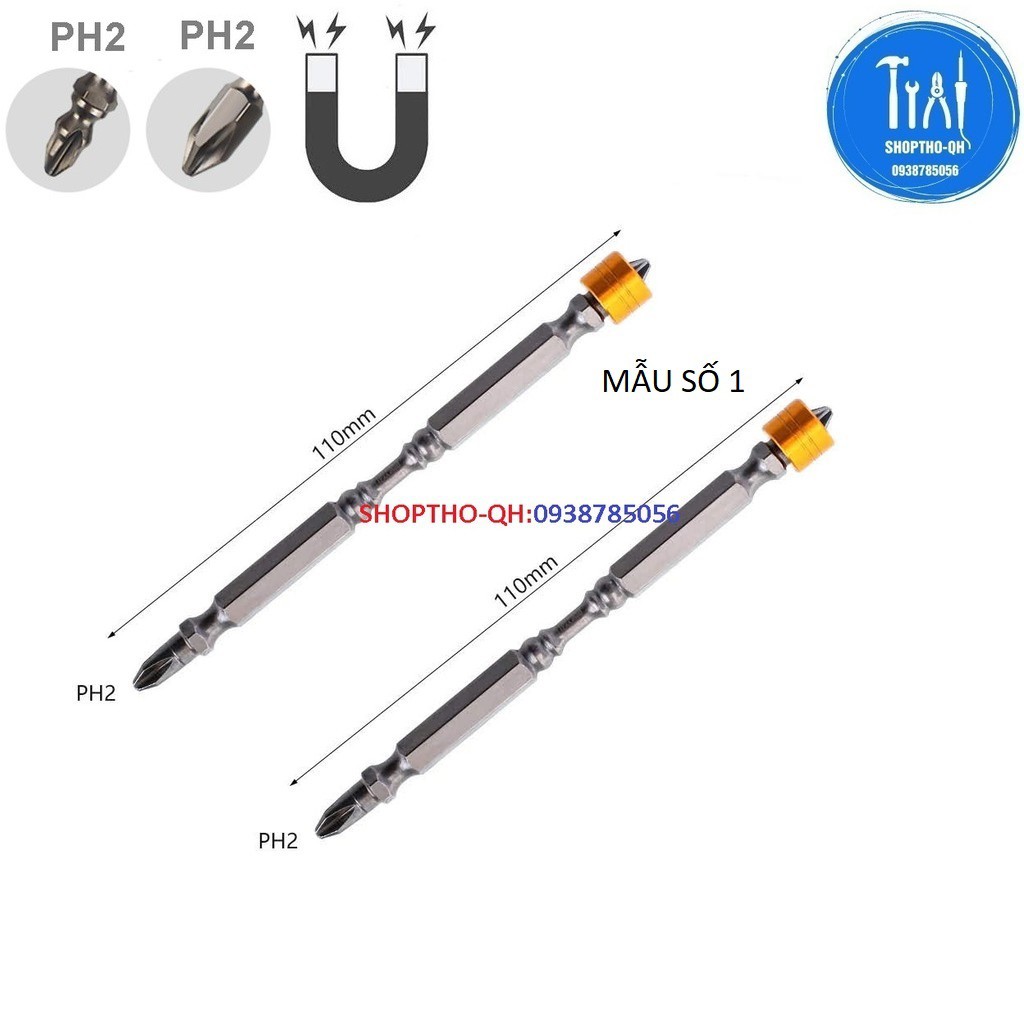 Mũi bắt vít 2 đầu tới hạn từ tính FRGJ dài 100mm