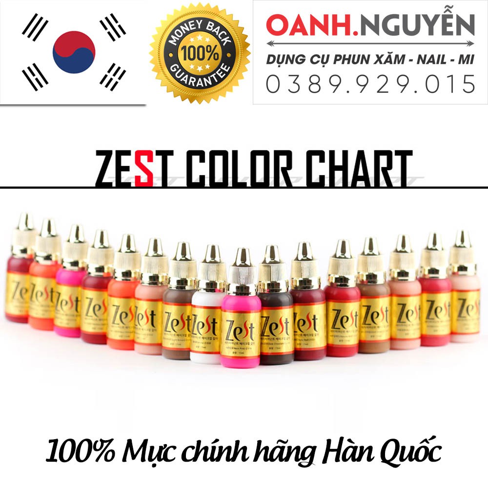 Mực Phun Môi Chính ZEST Hãng Hàn Quốc 15ml