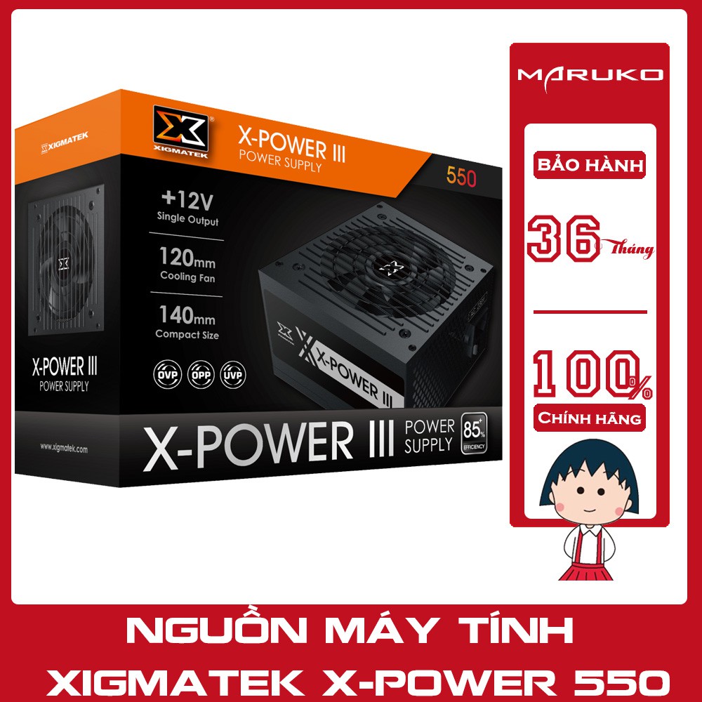 Nguồn máy tính công suất thực 500W XIGMATEK X-POWER III X-550  - Bảo hành 36 tháng