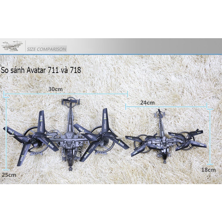 Máy bay YD711s avatar attop cỡ lớn sóng 2.4ghz