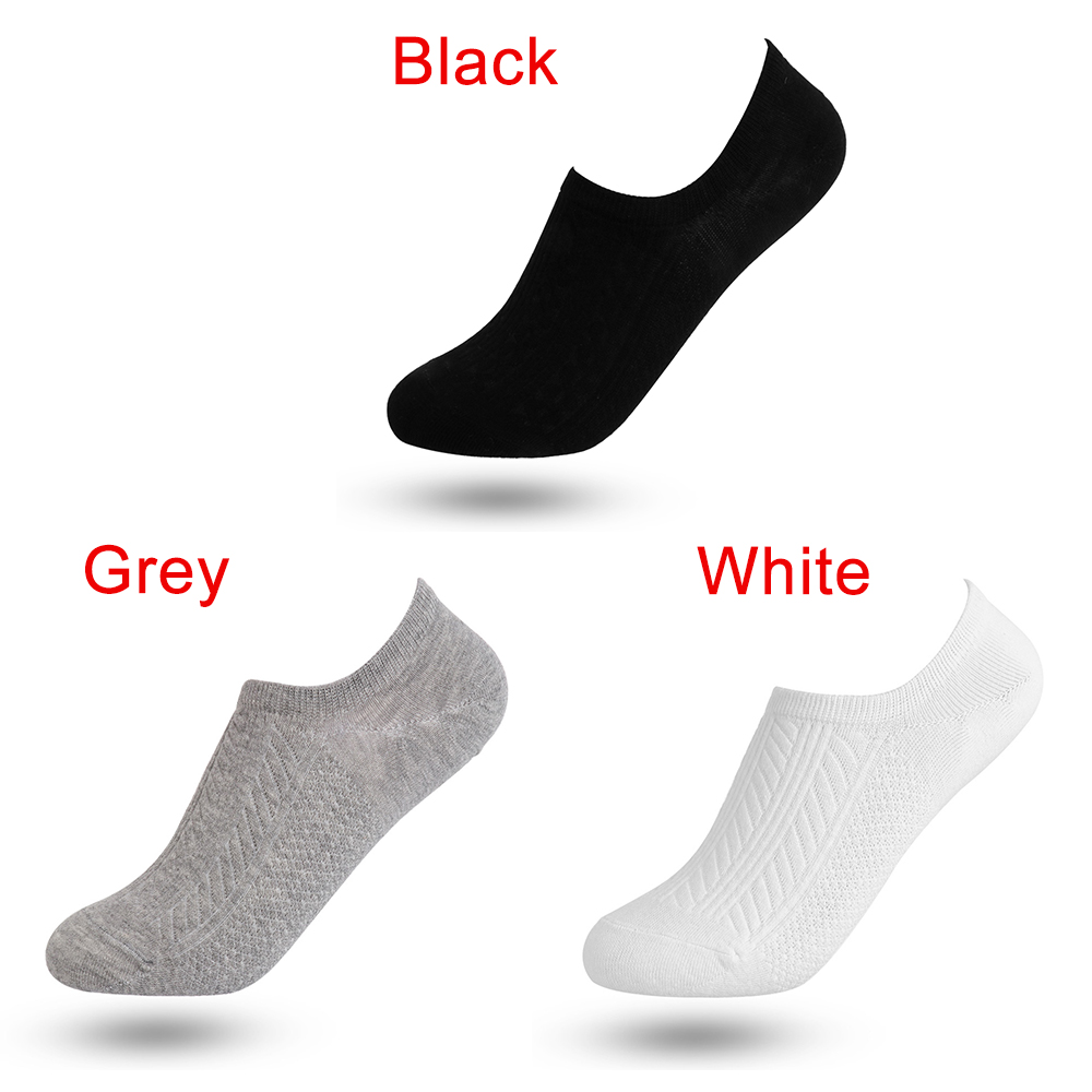 (Hàng Mới Về) Set 1 / 3 Cặp Vớ Cotton Cổ Thuyền Kháng Khuẩn Thoáng Khí Nhiều Màu Cho Nam