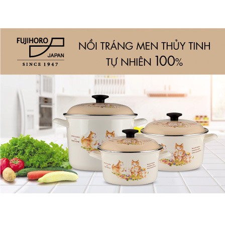 Nồi tráng men cao cấp Nhật Bản Fujihoro KIT- 3,45L