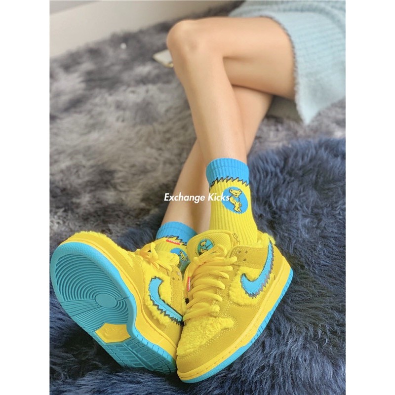 ( Loli Store) Tất/ Vớ cao cổ logo hình gấu SB - Phối cùng giày SB Dunk - Co giãn tốt