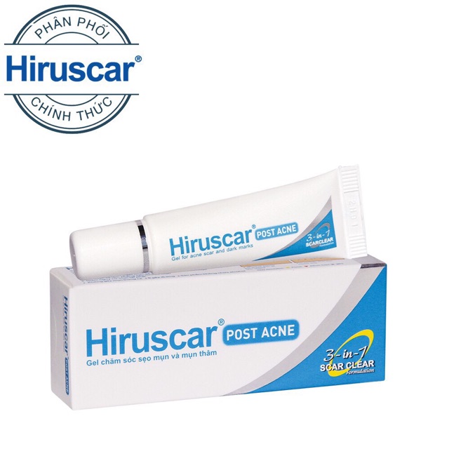 ⭐Tub 10g Gel làm mờ sẹo mụn và thâm mụn - Hiruscar Post Acne 3in1