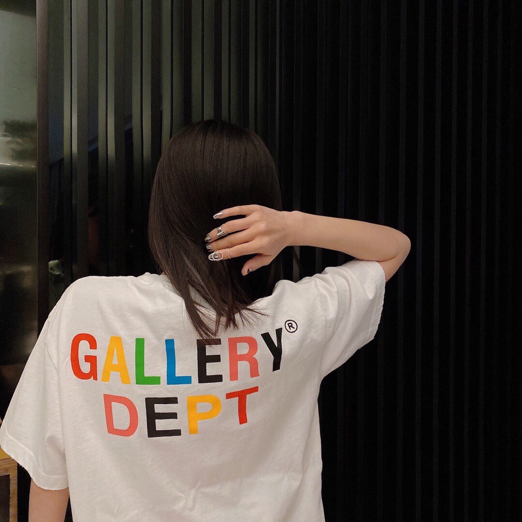 GALLERY DEPT retro beauty tide vintage seven color letter printing round neck loose couple T-shirt T