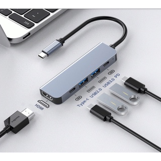 Bộ thiết bị hub cổng chia chuyển đổi đa năng usb type-c 5 in 1 sang 5 cổng hdmi 4k 60hz/ usb 3.0/ type-c/ pd -dc4825