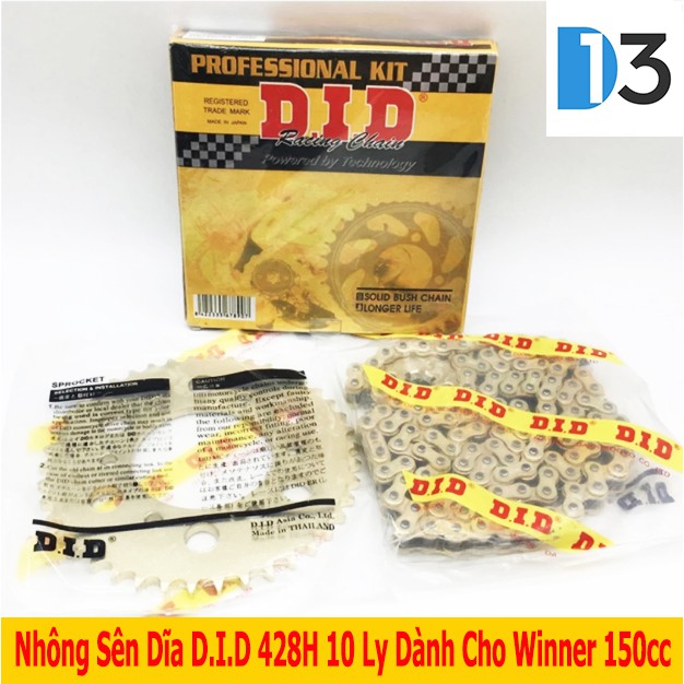 Bộ Nhông Sên Dĩa 10 Ly D.I.D Dành Cho Exciter/ Winner 150cc