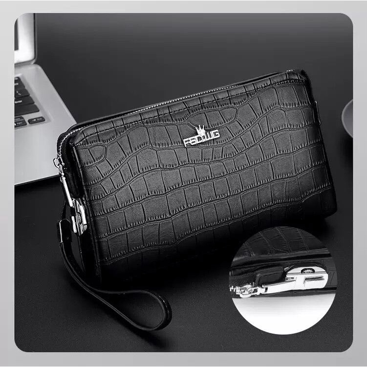 Ví Nam Da Doanh Nhân .Ví Cầm Tay Da Nam. Bóp Da Cầm Tay Nam FSD Cao Cấp.