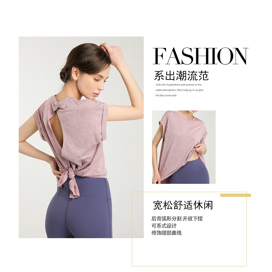 Áo Thun Thể Thao Tay Ngắn Dáng Rộng Thoáng Khí Nhanh Khô Thời Trang Quyến Rũ Cho Nữ