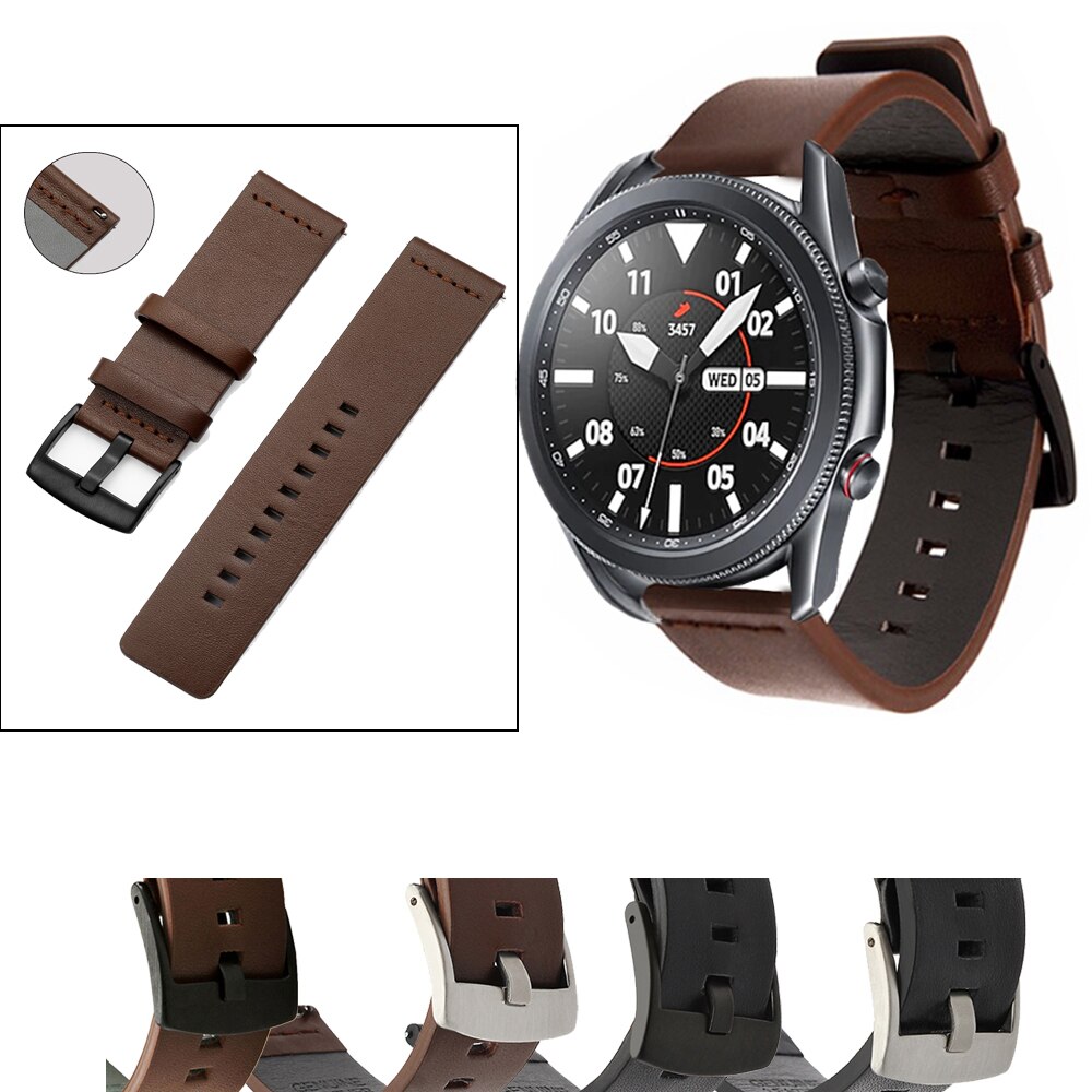 Dây Đeo Bằng Da Thật 22mm Cho Đồng Hồ Thông Minh Samsung Galaxy Watch 3 45mm 22mm