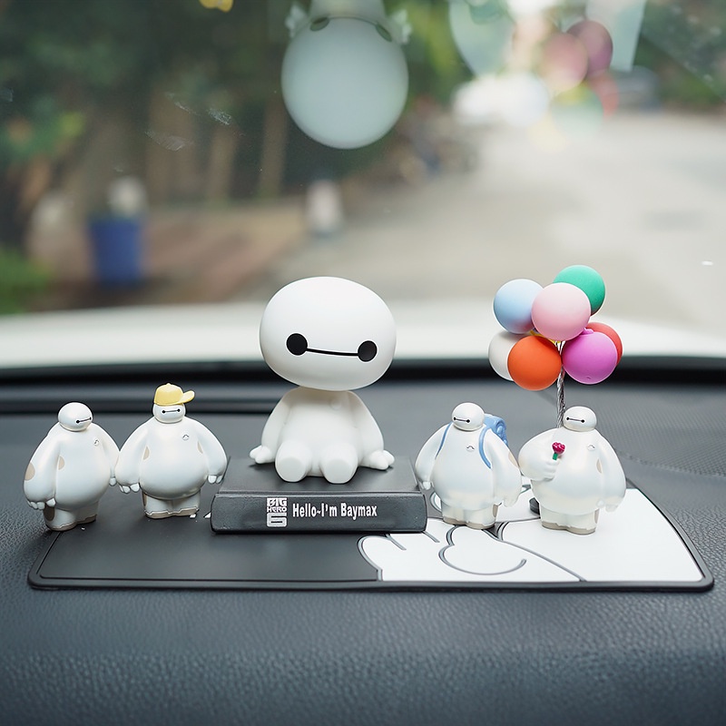 Bộ 4 Búp Bê Baymax Hoạt Hình Sáng Tạo Có Chân Đế Điện Thoại Chống Trượt Trang Trí Nội Thất Xe Hơi