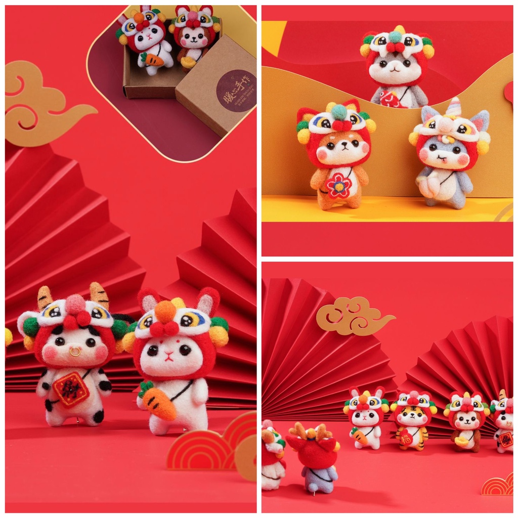 Len Chọc Handmade, Bộ Kit Len Chọc 12 Con Giáp May Mắn