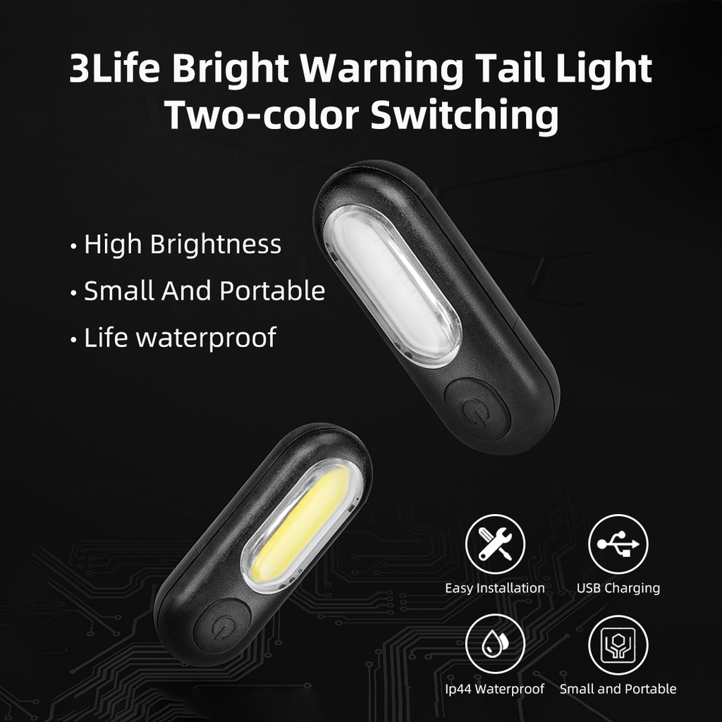 Đèn đuôi xe đạp XIAOMI YOUPIN chống thấm nước hai màu công tắc