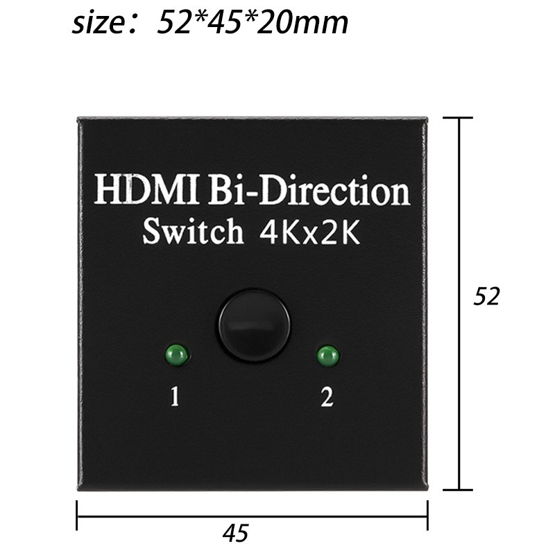 2 Ports Bi-Directional 4K HDMI Splitter HDMI Switch Switcher 1X2 2X1 Split 1 in 2 Out Amplifier 1080P 4Kx2K Switcher