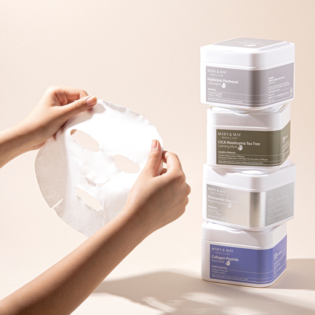 Mặt Nạ Giấy Chống Lão Hóa Mary&May Collagen Peptide Vital Mask